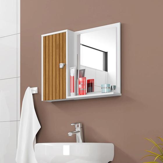 Armario Espelheira Genova Com Porta Cor Branco Efeito Ripado é ruim? Armario Espelheira Genova Com Porta Cor Branco Efeito Ripado é boa?