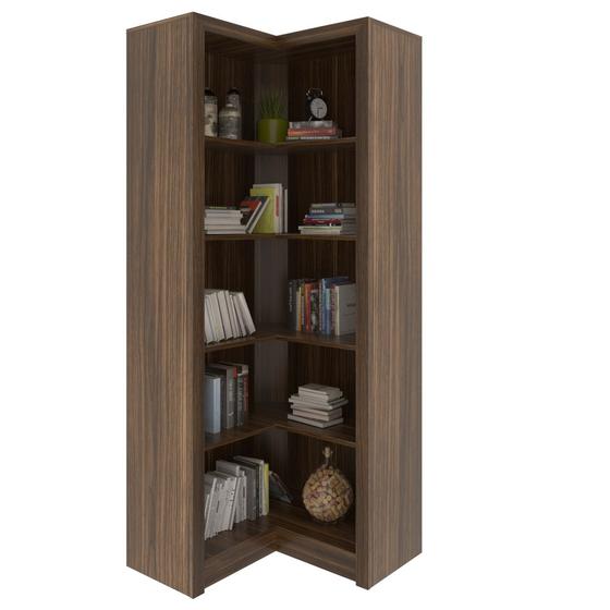 Imagem de Armário Estante De Canto Escritório Home Office Nogal