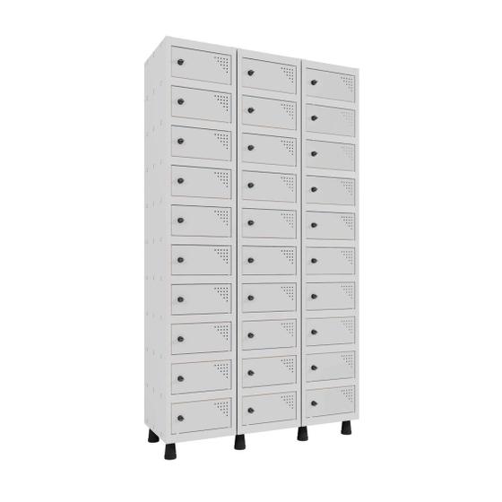 Imagem de Armário Guarda Volume Locker Porta Objeto 30 Portas Aço APOP 503/30 Pandin Móveis