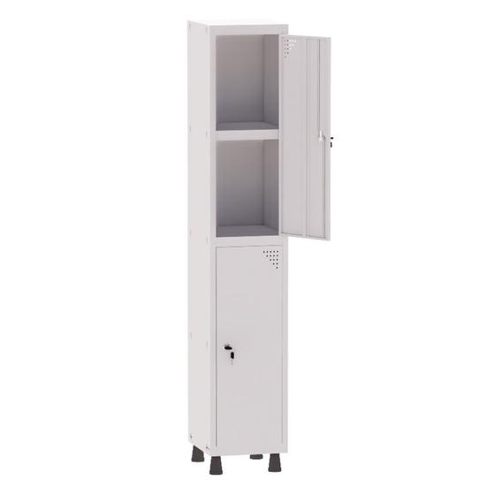Imagem de Armário Guarda Volume Locker Roupeiro 1 Vão 02 Portas Com Prateleira GRF501PRI/2 Branco - Pandin
