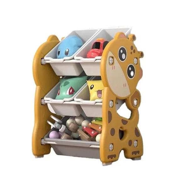 Imagem de Armario infantil estante organizadora de brinquedos porta treco com 5 caixas multifuncional 