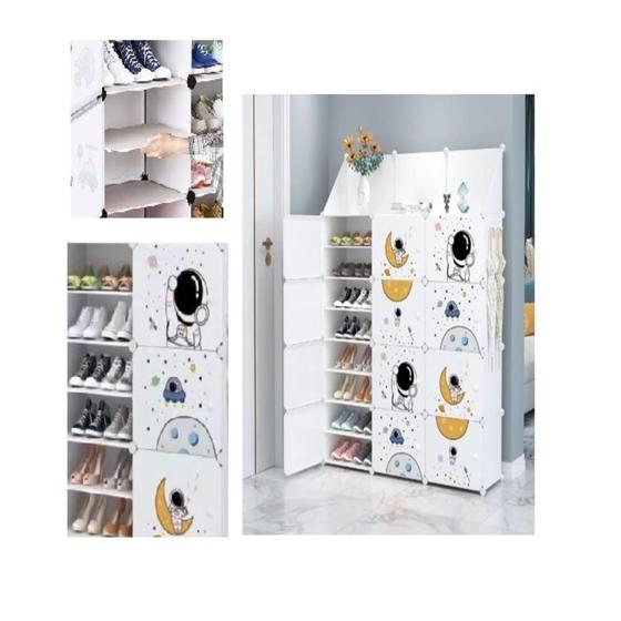 Imagem de Armario Infantil Sapateira Guarda Roupa Modular 12 Portas