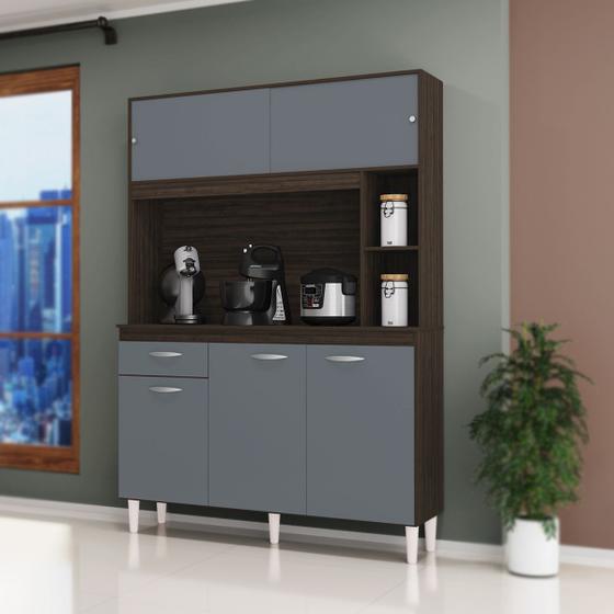 Armário Kit Cozinha Duda 5 Portas 1 Gaveta Poquema Móveis Menor preço em Armário Kit Cozinha Duda 5 Portas 1 Gaveta Poquema Móveis