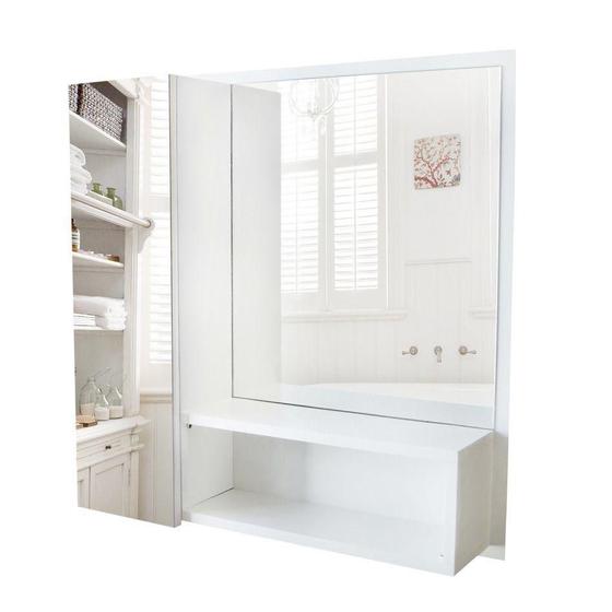 Imagem de Armário Mdf Para Banheiro Com Espelho Na Porta Nicho Espelheira - Dom Móveis