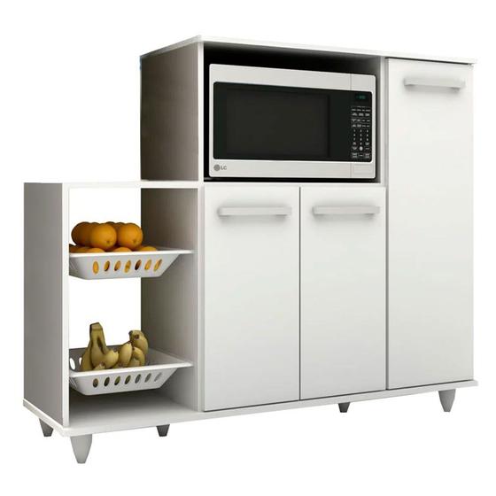 Armário Multiuso Fruteira e Nicho Micro-ondas 3 Portas Atenas L03 Branco - Mpozenato é boa?