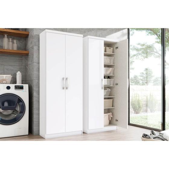 Armário Multiuso Lavanderia Margarida c/ 2 Portas Branco - Henn Menor preço em Armário Multiuso Lavanderia Margarida c/ 2 Portas Branco - Henn