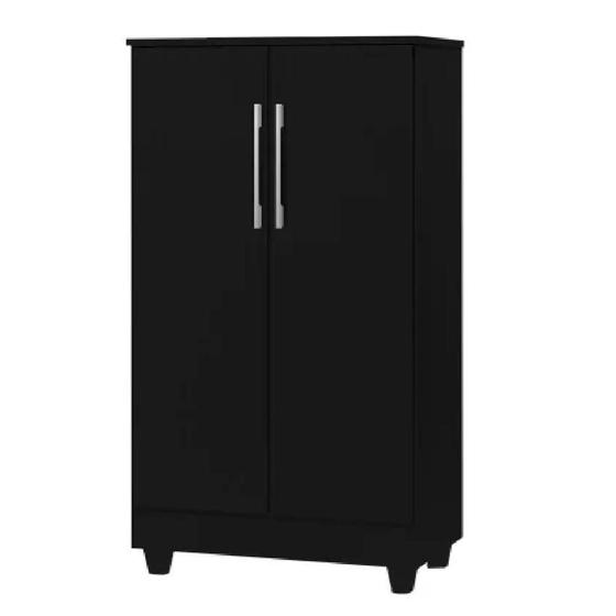 Armário Multiuso Organizador Lavanderia 2 Portas 1,18m Smart Preto J&A ...