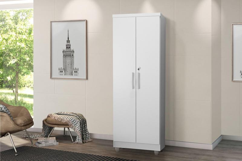 Armário Multiuso Sapateira 2 portas com Chave Isabela Cor Branco - Rud ...