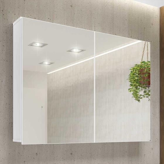 Imagem de Armário para banheiro com espelhos 100cm 08871.01 Móveis Bosi
