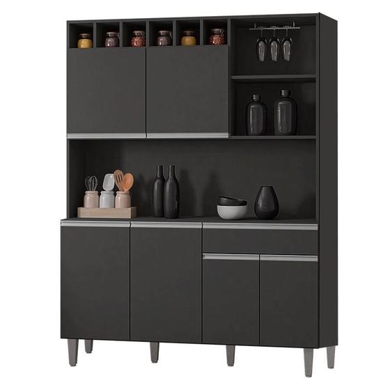 Armário para Cozinha Ambiente Kit Alice Cinza Fosco - AJL Menor preço em Armário para Cozinha Ambiente Kit Alice Cinza Fosco - AJL