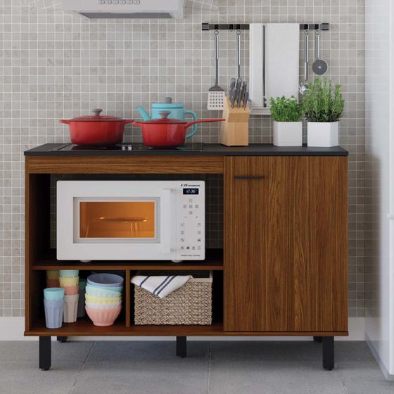 Armário para Cozinha e Cooktop 1 Porta 3 Nichos Gourmet Caemmun