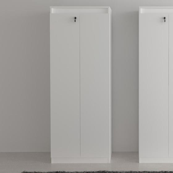 Imagem de Armário para Escritório Alto 2 Portas com Chave Me4151 Branco - Tecno Mobili