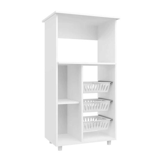 Armário para Micro-ondas com Fruteira Gisele 1 PT Branco Menor preço em Armário para Micro-ondas com Fruteira Gisele 1 PT Branco