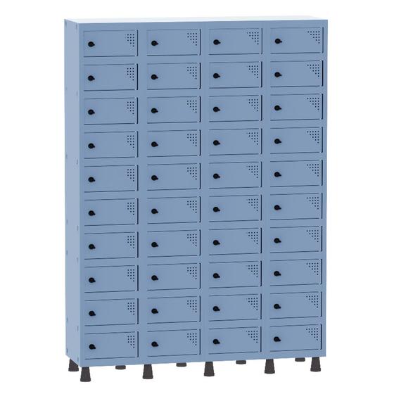 Imagem de Armário Porta Objetos de Aço 4 Vãos 40 Portas Pitão Pandin 1,90 m Azul Dali