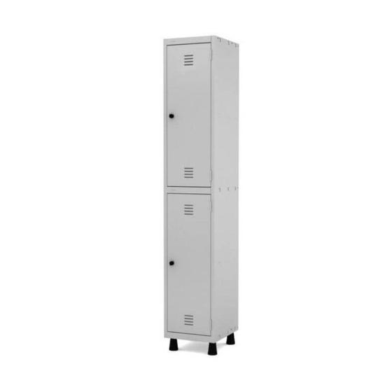 Armário Roupeiro de Aço com 02 PORTAS GRANDES 1,930,340,40m Cinza PANDIN 6000 Menor preço em Armário Roupeiro de Aço com 02 PORTAS GRANDES 1,930,340,40m Cinza PANDIN 6000