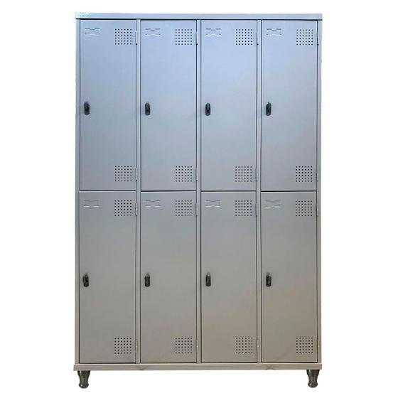 Imagem de Armário Roupeiro De Aço Guarda-Volume Locker Vestiário 08 Portas Grandes