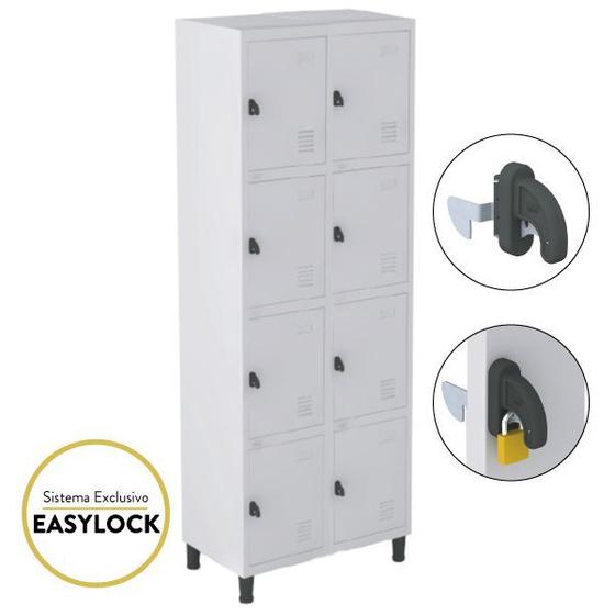 Armário Roupeiro De Aço Guarda-Volume Locker Vestiário 08 Portas Pequenas Montável Menor preço em Armário Roupeiro De Aço Guarda-Volume Locker Vestiário 08 Portas Pequenas Montável