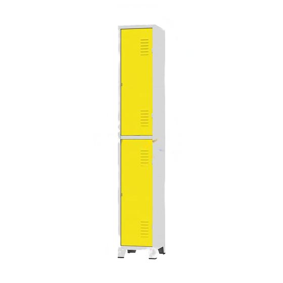 Imagem de Armário Roupeiro De Aço Para Vestiário 2 Portas Locker Amarelo