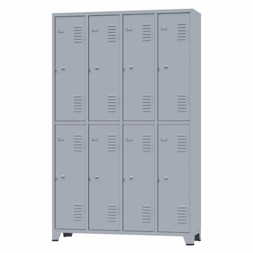 Armário Roupeiro De Aço Vestiário Academia 8 Portas Locker Cinza Menor preço em Armário Roupeiro De Aço Vestiário Academia 8 Portas Locker Cinza