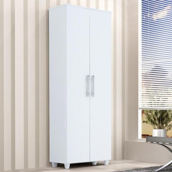 Armário Sapateiro Multiuso Lages 2 Portas 5 Prateleiras Organizador MDF Escritório Branco Menor preço em Armário Sapateiro Multiuso Lages 2 Portas 5 Prateleiras Organizador MDF Escritório Branco