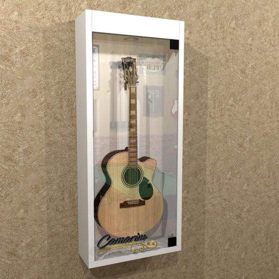 Armário suporte para VIOLÃO E GUITARRA com porta de vidro e Iluminação LED - SV01 Menor preço em Armário suporte para VIOLÃO E GUITARRA com porta de vidro e Iluminação LED - SV01