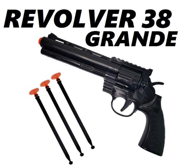 Imagem de Arminha brinquedo arma revolver grande lança dardos grande