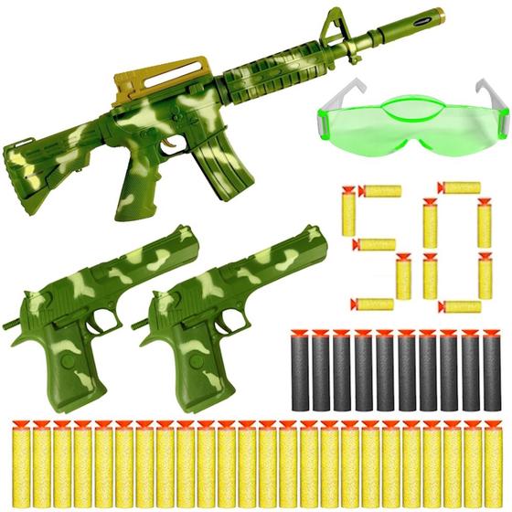 Arminha de Brinquedo do Tipo Nerf Lança Dardos Militar Camuflada Menor preço em Arminha de Brinquedo do Tipo Nerf Lança Dardos Militar Camuflada