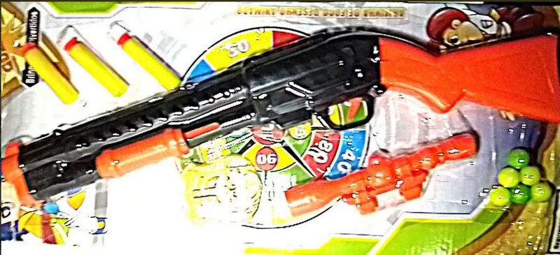Arminha de Brinquedo Rifle Shotgun Lançador de Dardos e Bolinhas Menor preço em Arminha de Brinquedo Rifle Shotgun Lançador de Dardos e Bolinhas