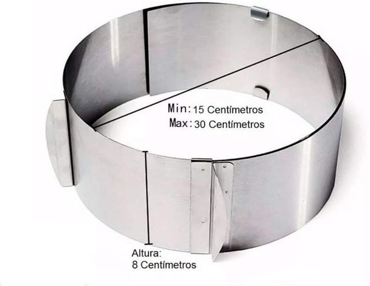 Imagem de Aro Ajustável Para Bolo Em Inox