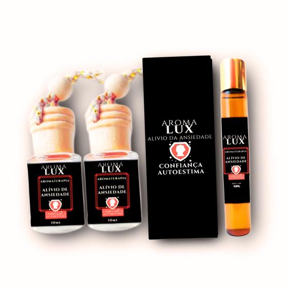 Imagem de Aromalux Aromaterapia Alivio da Ansiedade 10ml 2x Cheirinho Para Carros 1x Roll-on!