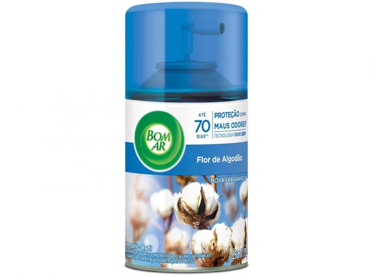 Imagem de Aromatizador de Ambiente Spray Automático Bom Ar - Freshmatic Flor de Algodão Refil 250ml