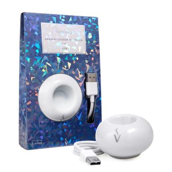 Imagem de Aromatizador elétrico usb de ambientes- aromaterapia branco porcelana