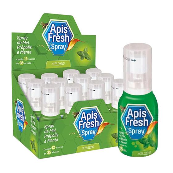 Imagem de Aromatizante Bucal Apisfresh Spray Mel Menta 35ml Kit c/12un