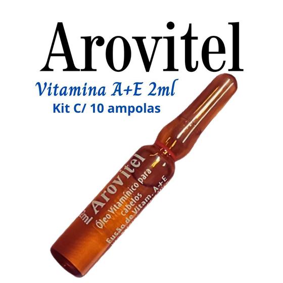 Imagem de Arovitel Vitamina A+E 2 Ml Kit C/ 10 Ampolas - Fortalecimento Capilar