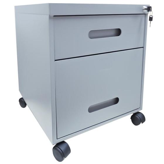 Arquivo Gaveteiro Volante de Aço 2 Gavetas Home Office Cinza - ULTRA Móveis Menor preço em Arquivo Gaveteiro Volante de Aço 2 Gavetas Home Office Cinza - ULTRA Móveis