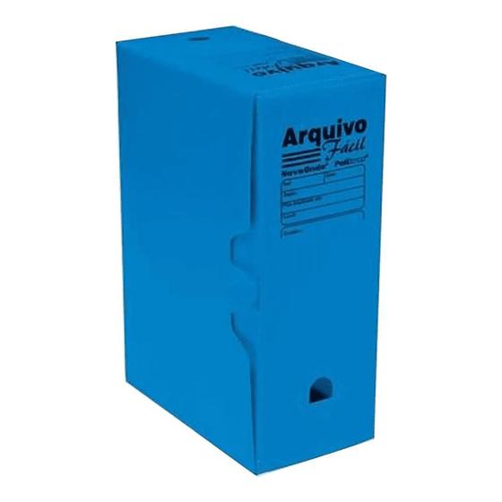 Imagem de Arquivo Morto 350mm x 130mm x 250mm Azul Arquivo Fácil Nova Onda Polibras