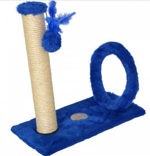 Imagem de Arranhador de Gato - com Argola de pelúcia azul