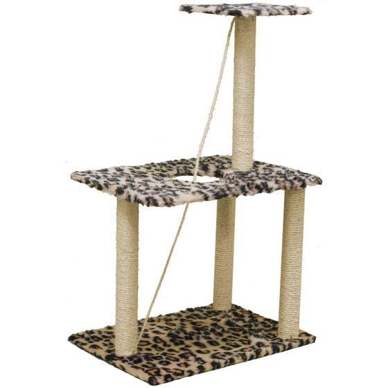 Imagem de Arranhador Duplo com Corda e Sisal para Gatos 3 Andares