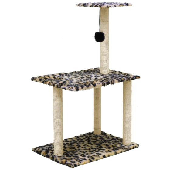 Imagem de Arranhador Duplo com Sisal para Gatos 3 Andares