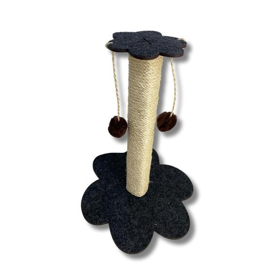 Imagem de Arranhador Para Gato Vertical Sisal Com Brinquedo Bolinha Poste Com Carpete Patinhas