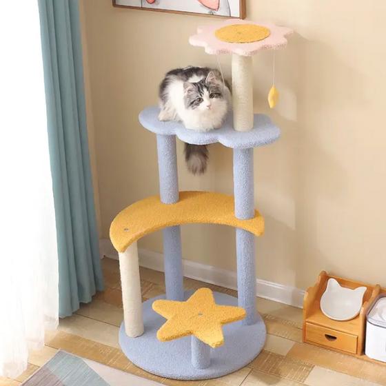 Imagem de Arranhador Para Gatos Árvore de Gatos Pet Multi Níveis Casinha Brinquedo Pet