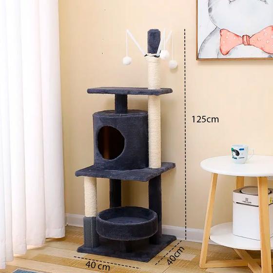 Imagem de Arranhador Para Gatos Árvore de Gatos Pet Multi Níveis Casinha Brinquedo Pet
