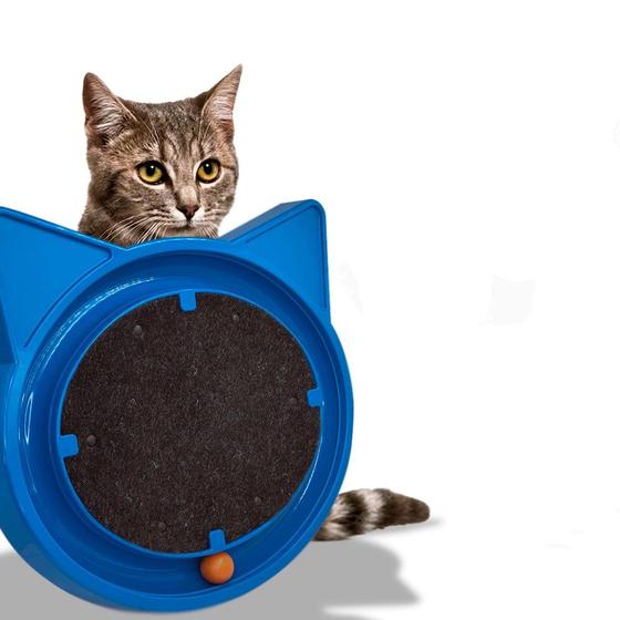 Imagem de Arranhador para Gatos com Bolinha Interativa Antistress  - Azul