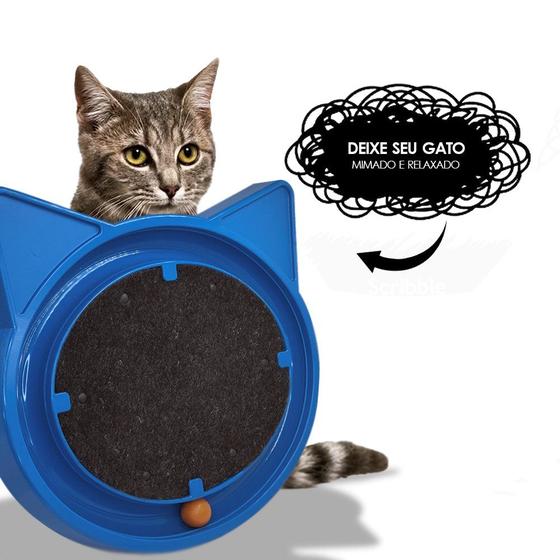 Imagem de Arranhador para Gatos com Bolinha Interativa Antistress  - Azul