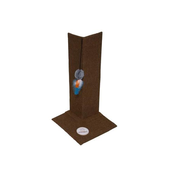 Arranhador para Gatos de Canto Lua com Brinquedo - Marrom Menor preço em Arranhador para Gatos de Canto Lua com Brinquedo - Marrom