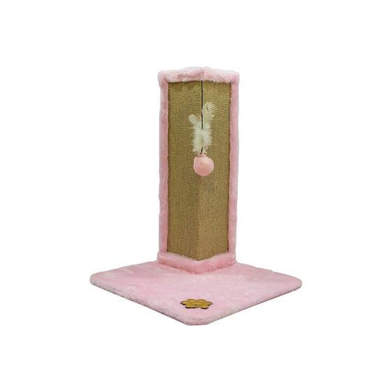 Imagem de Arranhador Pet Para Gatos Com Base Externa Em Sisal - Rosa