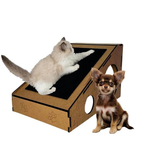 Imagem de Arranhador Rampa Gatos Divertida Anti Stress Gatos Pet Madeira MDF