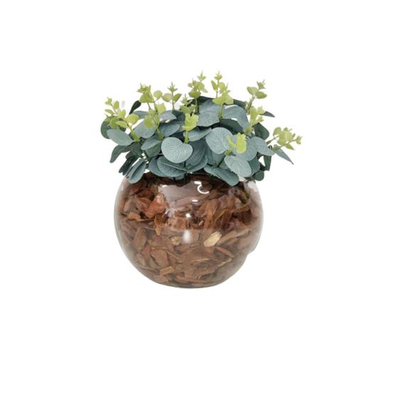 Imagem de Arranjo Buque de Flor Eucalipto Verde Artificial Com Vaso