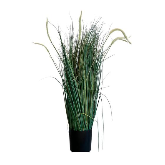 Arranjo Capim Verde Artificial Permanente com Vaso Flor Arte 78cm Florarte