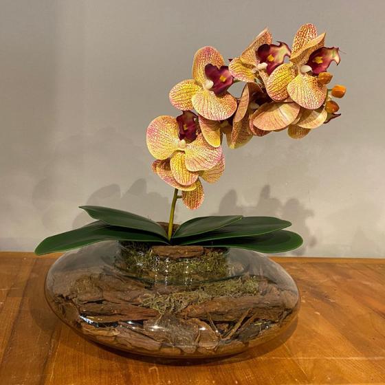 Arranjo Centro de Mesa Orquídea Tigre Rosa Artificial Vaso Grande - Decore  Fácil Shop - Centro de Mesa - Magazine Luiza